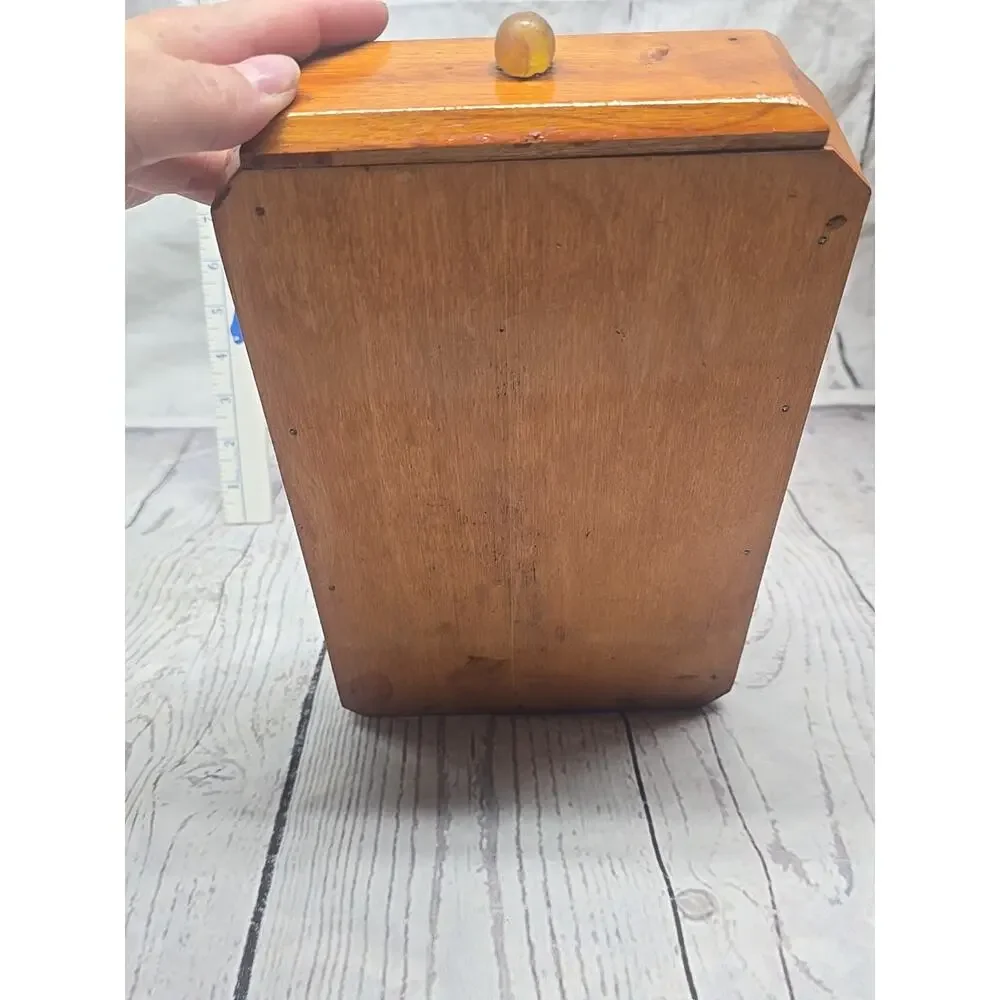 Vintage Wooden Figural Bird Sewing Caddy Stand with Drawer